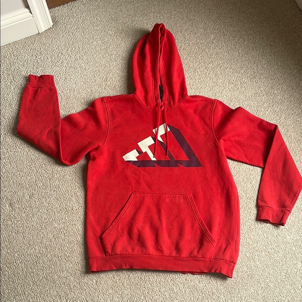 Adidas Red Pullover Hoodie Sweatshirt